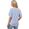 image:imageWIHOLL Womens Summer Tops Short Petal Sleeve Shirts Fashion V Neck Womens ClothingStriped 01