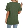image:imageWIHOLL Womens Summer Tops Short Sleeve Basic Casual V Neck T Shirts Trendy Fashion 2026Army Green