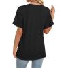 image:imageWIHOLL Womens Summer Tops Short Sleeve Basic Casual V Neck T Shirts Trendy Fashion 2026Black