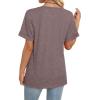 image:imageWIHOLL Womens Summer Tops Short Sleeve Basic Casual V Neck T Shirts Trendy Fashion 2026Brown
