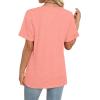image:imageWIHOLL Womens Summer Tops Short Sleeve Basic Casual V Neck T Shirts Trendy Fashion 2026Coral