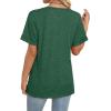 image:imageWIHOLL Womens Summer Tops Short Sleeve Basic Casual V Neck T Shirts Trendy Fashion 2026Green