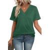 image:imageWIHOLL Womens Summer Tops Short Sleeve Basic Casual V Neck T Shirts Trendy Fashion 2026Green