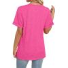 image:imageWIHOLL Womens Summer Tops Short Sleeve Basic Casual V Neck T Shirts Trendy Fashion 2026Hot Pink