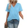image:imageWIHOLL Womens Summer Tops Short Sleeve Basic Casual V Neck T Shirts Trendy Fashion 2026Light Blue