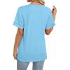 image:imageWIHOLL Womens Summer Tops Short Sleeve Basic Casual V Neck T Shirts Trendy Fashion 2026Light Blue