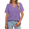 image:imageWIHOLL Womens Summer Tops Short Sleeve Basic Casual V Neck T Shirts Trendy Fashion 2026Purple