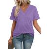image:imageWIHOLL Womens Summer Tops Short Sleeve Basic Casual V Neck T Shirts Trendy Fashion 2026Purple