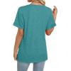 image:imageWIHOLL Womens Summer Tops Short Sleeve Basic Casual V Neck T Shirts Trendy Fashion 2026Turquoise