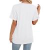 image:imageWIHOLL Womens Summer Tops Short Sleeve Basic Casual V Neck T Shirts Trendy Fashion 2026White
