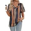 image:imageWIHOLL Womens Summer Tops Short Sleeve Basic Casual V Neck T Shirts Trendy Fashion 2026Z Black Striped Camel