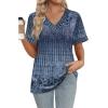 image:imageWIHOLL Womens Summer Tops Short Sleeve Basic Casual V Neck T Shirts Trendy Fashion 2026Z Boho Navy