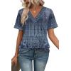 image:imageWIHOLL Womens Summer Tops Short Sleeve Basic Casual V Neck T Shirts Trendy Fashion 2026Z Boho Navy
