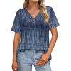 image:imageWIHOLL Womens Summer Tops Short Sleeve Basic Casual V Neck T Shirts Trendy Fashion 2026Z Boho Navy
