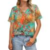 image:imageWIHOLL Womens Summer Tops Short Sleeve Basic Casual V Neck T Shirts Trendy Fashion 2026Z Floral Tropical