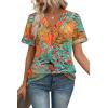 image:imageWIHOLL Womens Summer Tops Short Sleeve Basic Casual V Neck T Shirts Trendy Fashion 2026Z Floral Tropical