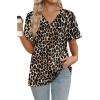 image:imageWIHOLL Womens Summer Tops Short Sleeve Basic Casual V Neck T Shirts Trendy Fashion 2026Z Leopard Print
