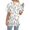 image:imageWIHOLL Womens Summer Tops Short Sleeve Basic Casual V Neck T Shirts Trendy Fashion 2026Z Multi Leaf