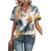 image:imageWIHOLL Womens Summer Tops Short Sleeve Basic Casual V Neck T Shirts Trendy Fashion 2026Z Multi Teal