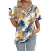image:imageWIHOLL Womens Summer Tops Short Sleeve Basic Casual V Neck T Shirts Trendy Fashion 2026Z Multi Teal