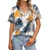 image:imageWIHOLL Womens Summer Tops Short Sleeve Basic Casual V Neck T Shirts Trendy Fashion 2026Z Multi Teal