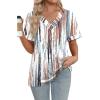 image:imageWIHOLL Womens Summer Tops Short Sleeve Basic Casual V Neck T Shirts Trendy Fashion 2026Z Tiedye Brown