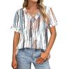 image:imageWIHOLL Womens Summer Tops Short Sleeve Basic Casual V Neck T Shirts Trendy Fashion 2026Z Tiedye Brown