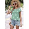 image:imageWIHOLL Womens Summer Tops Trendy 2026 Lace Crochet Cap Short Sleeve Shirts Crew Neck T Shirts Casual Loose BlousesFloral Green