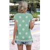 image:imageWIHOLL Womens Summer Tops Trendy 2026 Lace Crochet Cap Short Sleeve Shirts Crew Neck T Shirts Casual Loose BlousesFloral Green