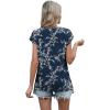 image:imageWIHOLL Womens Summer Tops Trendy 2026 Lace Crochet Cap Short Sleeve Shirts Crew Neck T Shirts Casual Loose BlousesFloral Navy