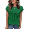 image:imageWIHOLL Womens Summer Tops Trendy 2026 Lace Crochet Cap Short Sleeve Shirts Crew Neck T Shirts Casual Loose BlousesGreen