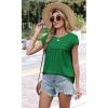 image:imageWIHOLL Womens Summer Tops Trendy 2026 Lace Crochet Cap Short Sleeve Shirts Crew Neck T Shirts Casual Loose BlousesGreen