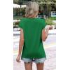 image:imageWIHOLL Womens Summer Tops Trendy 2026 Lace Crochet Cap Short Sleeve Shirts Crew Neck T Shirts Casual Loose BlousesGreen