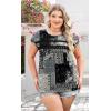 image:imageWIHOLL Womens Summer Tops Trendy 2026 Lace Crochet Cap Short Sleeve Shirts Crew Neck T Shirts Casual Loose BlousesThe Floral Pattern