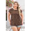 image:imageWIHOLL Womens Summer Tops Trendy 2026 Lace Crochet Cap Short Sleeve Shirts Crew Neck T Shirts Casual Loose BlousesThe Leopard
