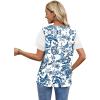 image:imageWIHOLL Womens Summer Tops Trendy Ruffle Sleeve Shirts Casual Chiffon Blouses Beach Vacation Clothes0blue White Florals