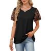 image:imageWIHOLL Womens Summer Tops Trendy Ruffle Sleeve Shirts Casual Chiffon Blouses Beach Vacation Clothes0vintage Leopard