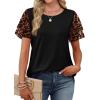image:imageWIHOLL Womens Summer Tops Trendy Ruffle Sleeve Shirts Casual Chiffon Blouses Beach Vacation Clothes0vintage Leopard