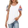 image:imageWIHOLL Womens Summer Tops Trendy Ruffle Sleeve Shirts Casual Chiffon Blouses Beach Vacation Clothes1colorful Bloom