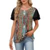 image:imageWIHOLL Womens Summer Tops Trendy Ruffle Sleeve Shirts Casual Chiffon Blouses Beach Vacation Clothes1ethnic Print