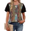 image:imageWIHOLL Womens Summer Tops Trendy Ruffle Sleeve Shirts Casual Chiffon Blouses Beach Vacation Clothes1ethnic Print