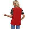image:imageWIHOLL Womens Summer Tops Trendy Ruffle Sleeve Shirts Casual Chiffon Blouses Beach Vacation Clothes1red Leopard