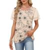 image:imageWIHOLL Womens Summer Tops Trendy Ruffle Sleeve Shirts Casual Chiffon Blouses Beach Vacation Clothes2vintage Floral