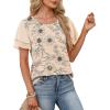 image:imageWIHOLL Womens Summer Tops Trendy Ruffle Sleeve Shirts Casual Chiffon Blouses Beach Vacation Clothes2vintage Floral
