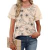 image:imageWIHOLL Womens Summer Tops Trendy Ruffle Sleeve Shirts Casual Chiffon Blouses Beach Vacation Clothes2vintage Floral
