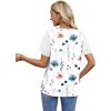 image:imageWIHOLL Womens Summer Tops Trendy Ruffle Sleeve Shirts Casual Chiffon Blouses Beach Vacation Clothes2watercolor Blooms