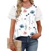 image:imageWIHOLL Womens Summer Tops Trendy Ruffle Sleeve Shirts Casual Chiffon Blouses Beach Vacation Clothes2watercolor Blooms