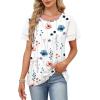 image:imageWIHOLL Womens Summer Tops Trendy Ruffle Sleeve Shirts Casual Chiffon Blouses Beach Vacation Clothes2watercolor Blooms