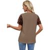 image:imageWIHOLL Womens Summer Tops Trendy Ruffle Sleeve Shirts Casual Chiffon Blouses Beach Vacation ClothesBrown Leopard