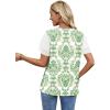 image:imageWIHOLL Womens Summer Tops Trendy Ruffle Sleeve Shirts Casual Chiffon Blouses Beach Vacation ClothesGreen Ethnic Florals